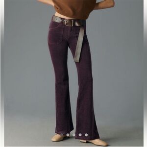 Anthropologie pilcro Icon Flare Low Rise Corduroy Jeans Plum retro Y2K 27